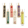 Picture of 1 Piece Brass Pendants 18K Real Gold Plated Rectangle Enamel Multicolour Cubic Zirconia