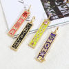 Picture of 1 Piece Brass Pendants 18K Real Gold Plated Rectangle Enamel Multicolour Cubic Zirconia