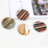 Picture of Resin & Wood Wood Effect Resin Pendants Round Disc Natural 2 PCs