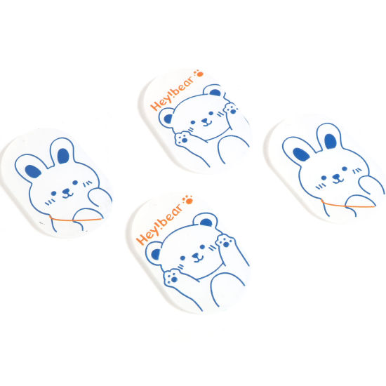 樹脂 ペンダント 動物 白 + 青 10 個 の画像