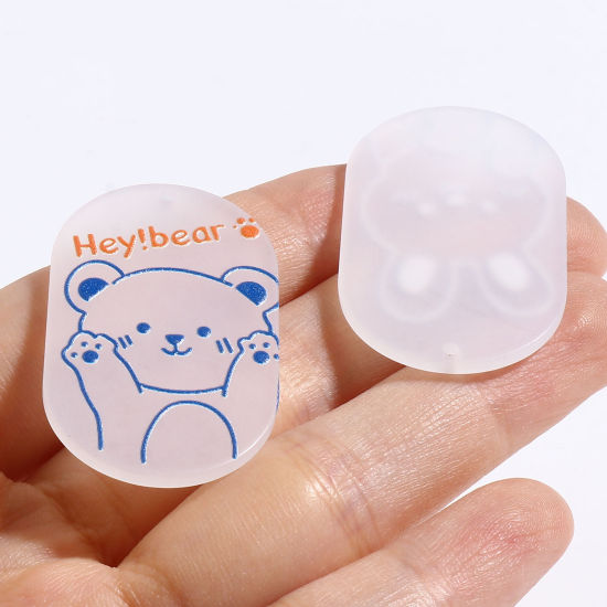 樹脂 ペンダント 動物 白 + 青 10 個 の画像