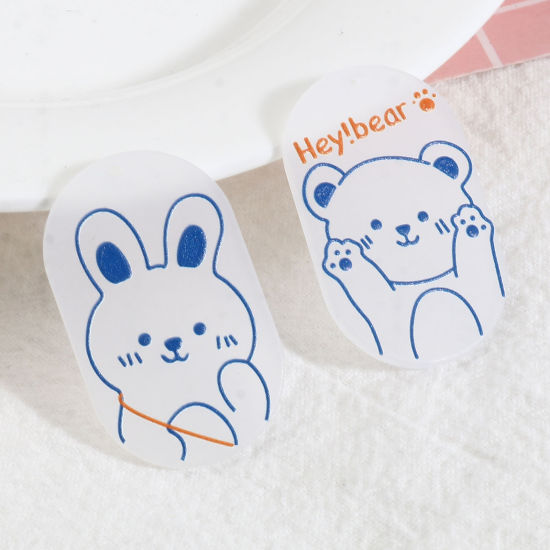 樹脂 ペンダント 動物 白 + 青 10 個 の画像