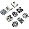 Picture of Resin Pendants Geometric Black & White 10 PCs