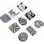 Pendentifs en Résine Noir & Blanc Géométrique 10 Pcs