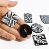 Picture of Resin Pendants Geometric Black & White 10 PCs