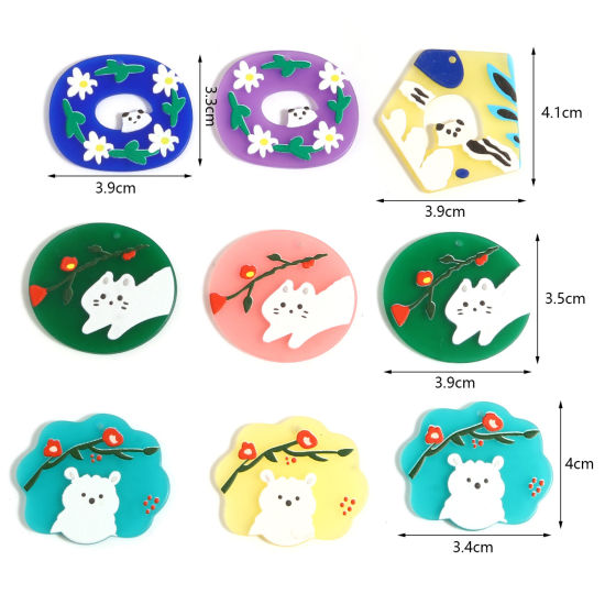 Image de Pendentifs en Résine Animal Multicolore 10 Pcs