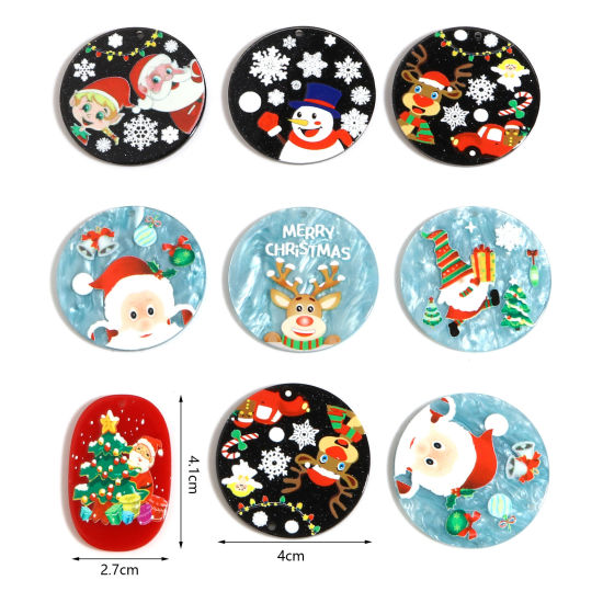 樹脂 クリスマス ペンダント 多色 10 個 の画像