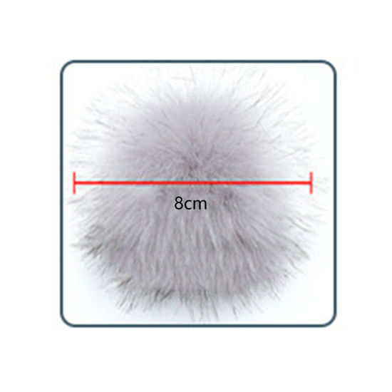 Image de Pompon en Polyester & Acrylique avec Bande de Caoutchouc Multicolore Rond 8cm Dia., 1 Paquet （ 16 Pcs/Paquet)