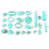 Picture of Acrylic Beads Green Blue Imitation Turquoise 100 PCs