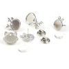 Picture of Glass Pin Brooches Findings Silver Tone 5 Sets