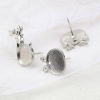 Picture of Glass Pin Brooches Findings Silver Tone 5 Sets