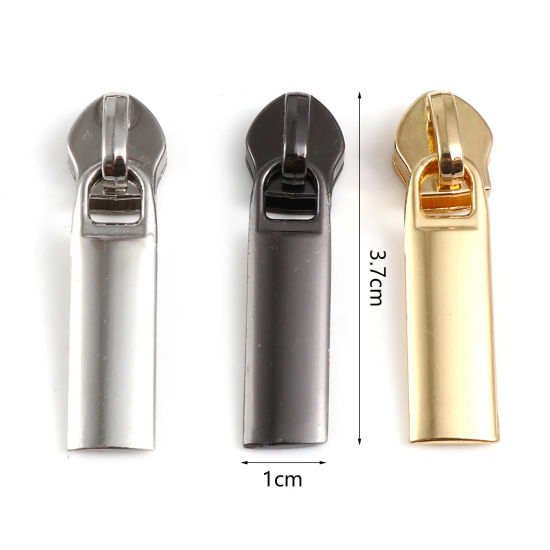 Zinc Based Alloy Zipper Pulls Garment Accessories Multicolor Rectangle 3.7cm x 1cm, 10 PCs の画像