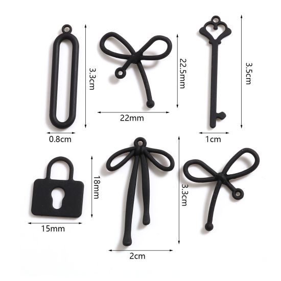 Picture of Zinc Based Alloy Charms Black Painted 10 PCs