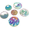 Picture of Iron Based Alloy Filigree Stamping Pendants Multicolor 5 PCs