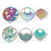Picture of Iron Based Alloy Filigree Stamping Pendants Multicolor 5 PCs