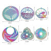 Picture of Iron Based Alloy Filigree Stamping Pendants Multicolor 5 PCs