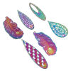 Picture of Iron Based Alloy Filigree Stamping Pendants Multicolor 5 PCs