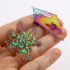 Picture of Iron Based Alloy Filigree Stamping Pendants Multicolor 5 PCs