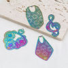 Picture of Iron Based Alloy Filigree Stamping Pendants Multicolor 5 PCs