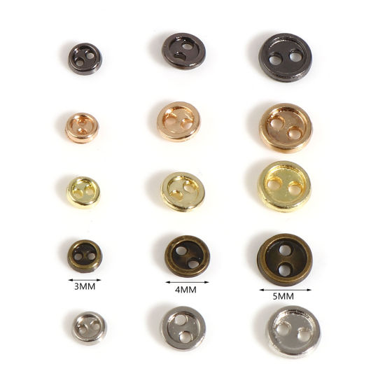 Image de Bouton de Couture en Alliage de Zinc Deux Trous Multicolore Rond 50 Pcs