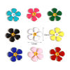 Picture of Brass Enamelled Sequins Spacer Beads Flower Gold Plated Multicolor Enamel About 13mm x 12mm, Hole: Approx 1.5mm, 5 PCs