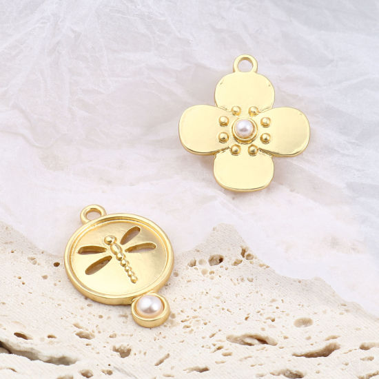 Bild von Zinklegierung Charms Matt Gold 5 Stück