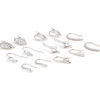 Image de Boucles d'Oreilles Crochets en Laiton Plaqué Platine Véritable avec Boucle 2 Pcs