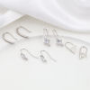 Image de Boucles d'Oreilles Crochets en Laiton Plaqué Platine Véritable avec Boucle 2 Pcs