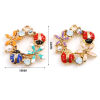 Picture of Zinc Based Alloy & Acrylic Insect Charms Ladybug Animal Gold Plated Multicolor Flower Imitation Pearl Light Green Rhinestone 20mm x 18mm, 5 PCs