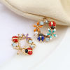 Picture of Zinc Based Alloy & Acrylic Insect Charms Ladybug Animal Gold Plated Multicolor Flower Imitation Pearl Light Green Rhinestone 20mm x 18mm, 5 PCs