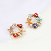 Picture of Zinc Based Alloy & Acrylic Insect Charms Ladybug Animal Gold Plated Multicolor Flower Imitation Pearl Light Green Rhinestone 20mm x 18mm, 5 PCs