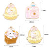 Picture of Zinc Based Alloy Charms Rabbit Animal Gold Plated Multicolor Enamel 10 PCs