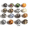 Bild von Silikon Perlen Rund Bunt Leopard Muster 15mm D., Loch: 2.5mm, 5 Stück