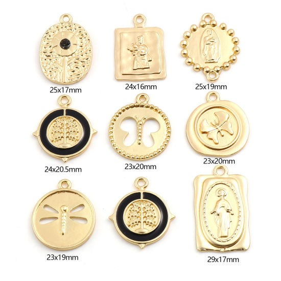 Immagine di Lega di Zinco Charms Oro Opaco 5 Pz