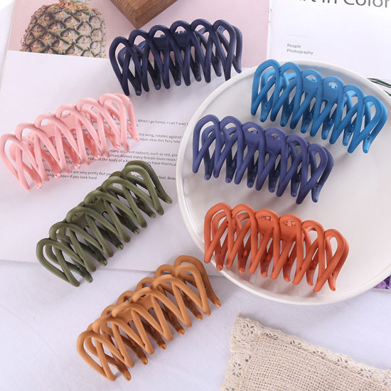 Image de Pinces à Cheveux en Acrylique Multicolore Géométrique Givré 1 Pièce