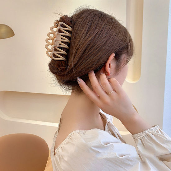 Image de Pinces à Cheveux en Acrylique Multicolore Géométrique Givré 1 Pièce