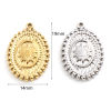 Picture of Stainless Steel Charms Oval Multicolor Flower 19mm x 14mm, 1 Piece