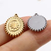 Picture of Stainless Steel Charms Oval Multicolor Flower 19mm x 14mm, 1 Piece