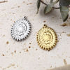 Picture of Stainless Steel Charms Oval Multicolor Flower 19mm x 14mm, 1 Piece