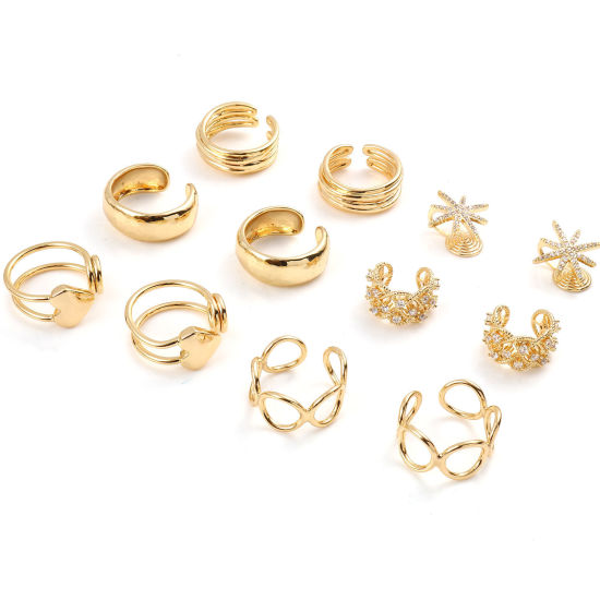 Image de Boucles d'Oreille pour Cartilage en Cuivre Plaqué Or Véritable 18K Forme de C 1 Pièce