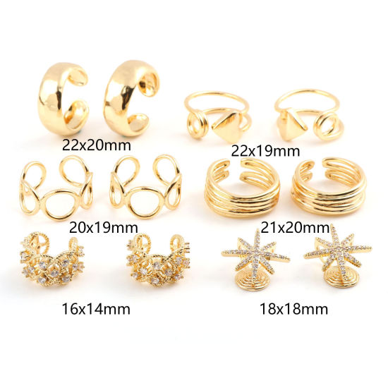 Image de Boucles d'Oreille pour Cartilage en Cuivre Plaqué Or Véritable 18K Forme de C 1 Pièce
