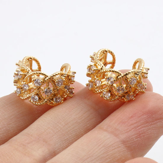 Image de Boucles d'Oreille pour Cartilage en Cuivre Plaqué Or Véritable 18K Forme de C 1 Pièce