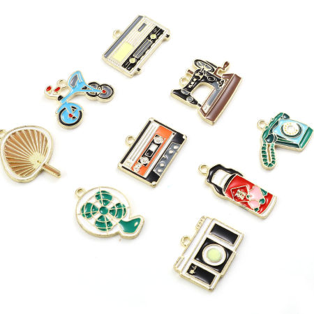 Zinc Based Alloy Gold Plated Multicolor 5 PCs