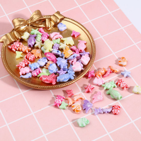 Image de Perles en Plastique Couleur au Hasard 500 Pcs
