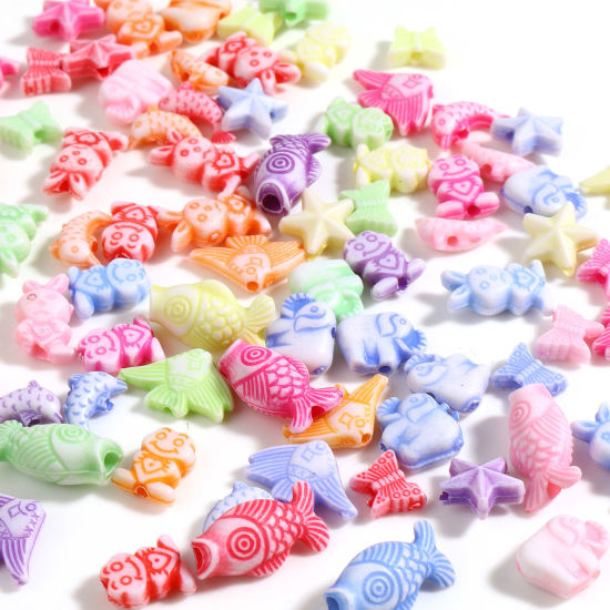 Image de Perles en Plastique Couleur au Hasard 500 Pcs