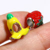 Picture of Zinc Based Alloy Spacer Large Hole Charm Beads Fruit Multicolor Enamel 5 PCs