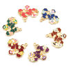 Picture of Zinc Based Alloy Insect Pendants Dainty Beehive Gold Plated Multicolor Bee Enamel 3cm x 2.8cm, 10 PCs