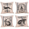 Imagen de Easter Rabbit Pattern Flax Square Pillowcase Home Textile Decoration
