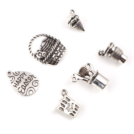 Zinc Based Alloy Easter Day Charms Multicolor 10 PCs
