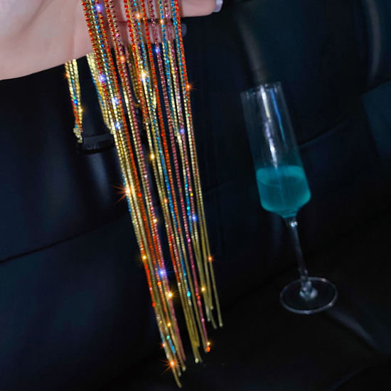 Image de Pinces à Cheveux en Alliage de Zinc à Strass Coloré 1 Kit